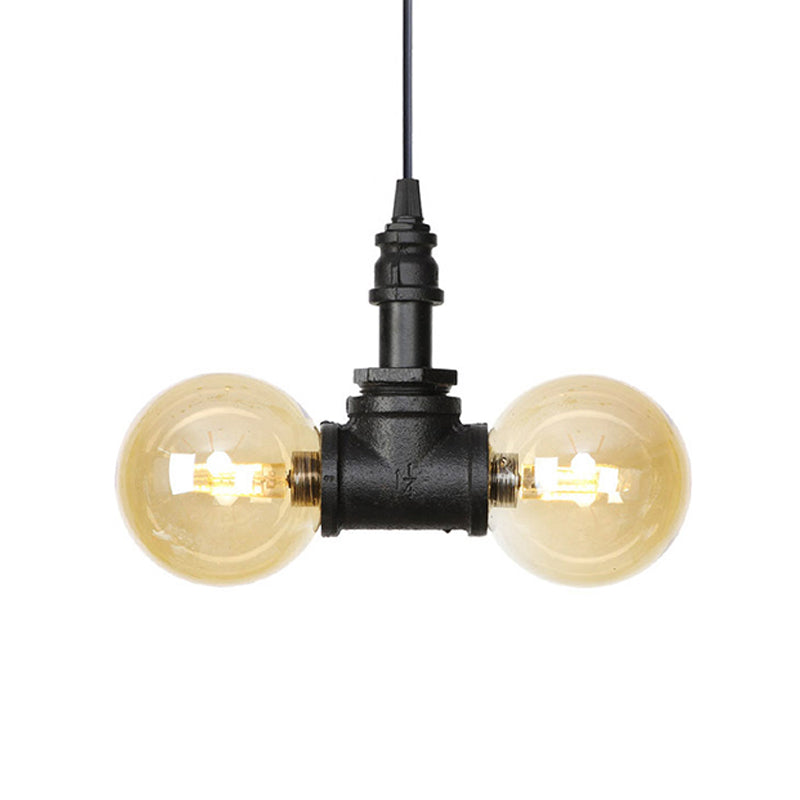 Maasym - Antiqued 2/3/4 - Bulb Chandelier Coffee House Led Ceiling Pendant Light With Sphere Amber