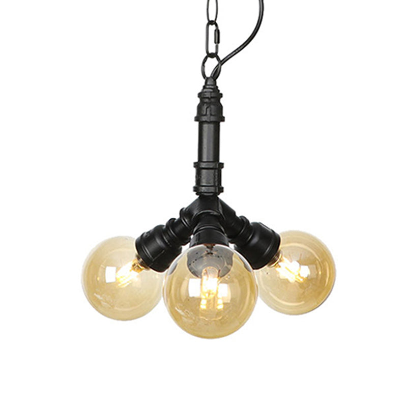 Maasym - Antiqued 2/3/4 - Bulb Chandelier Coffee House Led Ceiling Pendant Light With Sphere Amber