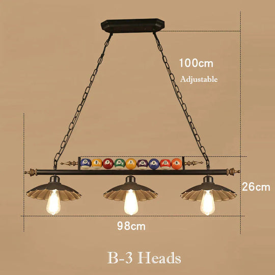 American Retro Chandelier Decoration Creative Personality Nostalgic Lamps B - 3 Heads Pendant