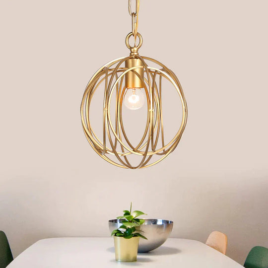 3 Lights Metal Hanging Chandelier Traditional Gold Candelabra Living Room Pendant Light Fixture