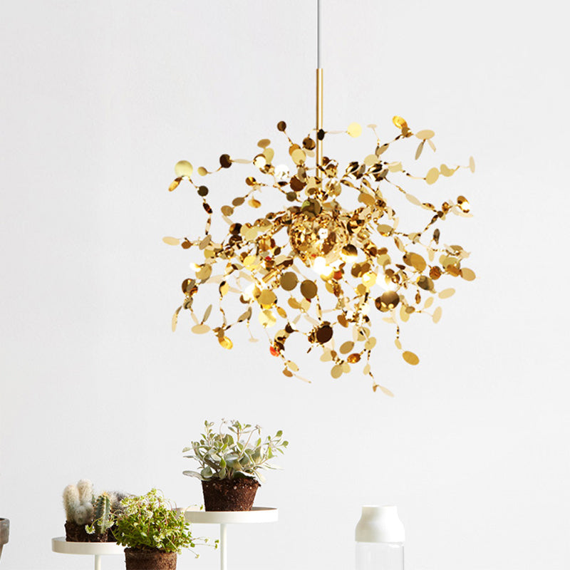 Emery - Gold Starburst Pendant Light Modernism Metal Led Hanging Ceiling For Living Room