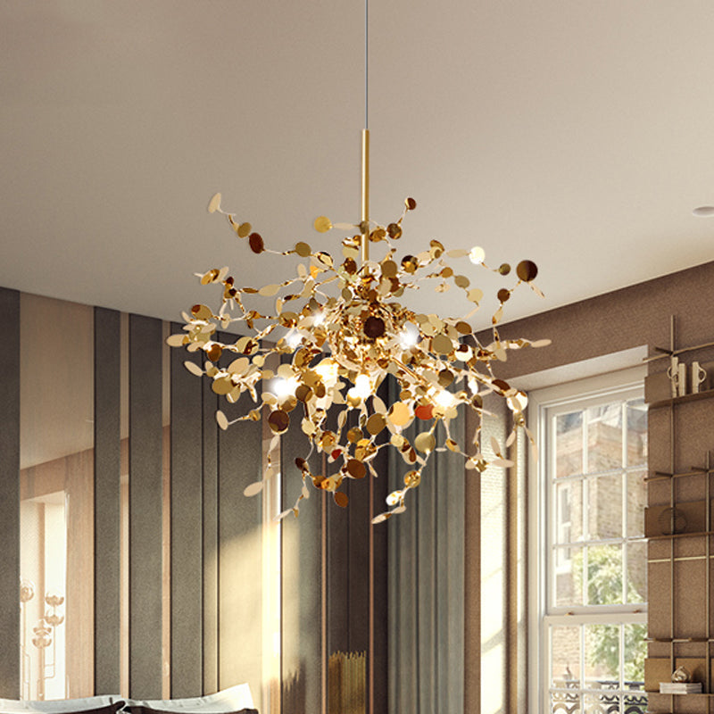 Emery - Gold Starburst Pendant Light Modernism Metal Led Hanging Ceiling For Living Room