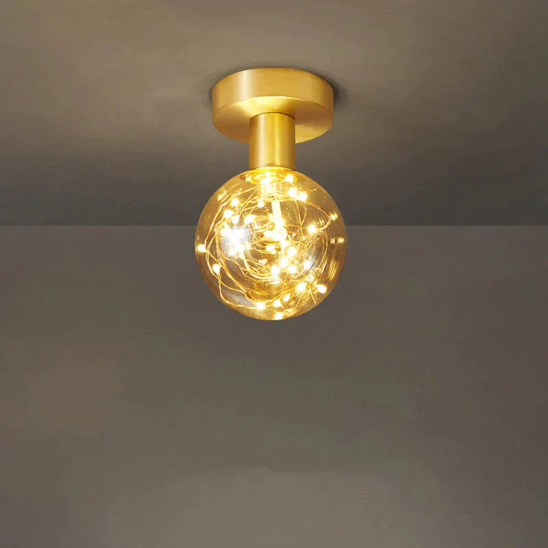 All Copper Creative Sky Star Led Lamp A / Trichromatic Light Ceiling