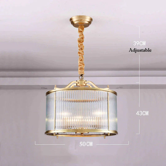 Fashion American Luxury Restaurant Bedroom Copper Chandelier D500*H430Mm Pendant