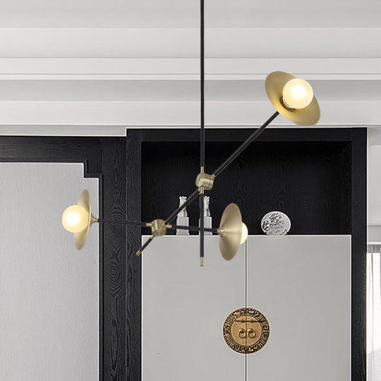 Contemporary Brass 3/6/12 - Light Flared Shade Hanging Metal Suspension Chandelier Lamp Pendant