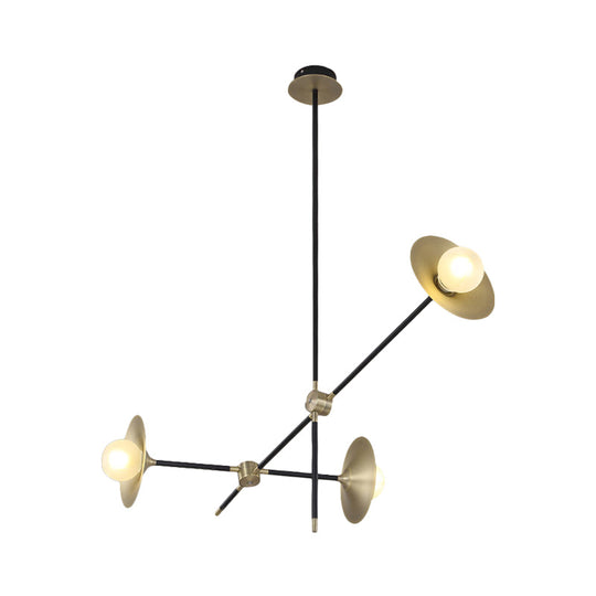 Contemporary Brass 3/6/12 - Light Flared Shade Hanging Metal Suspension Chandelier Lamp Pendant