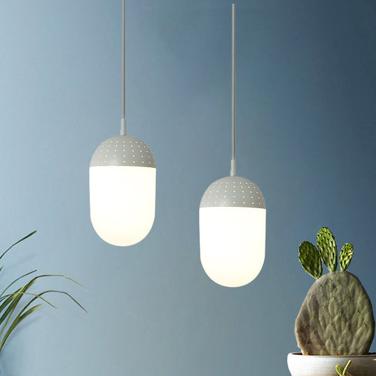 Addison - Nordic Globe/Ellipse Suspension Light With Opal White Glass Shade Metal 1