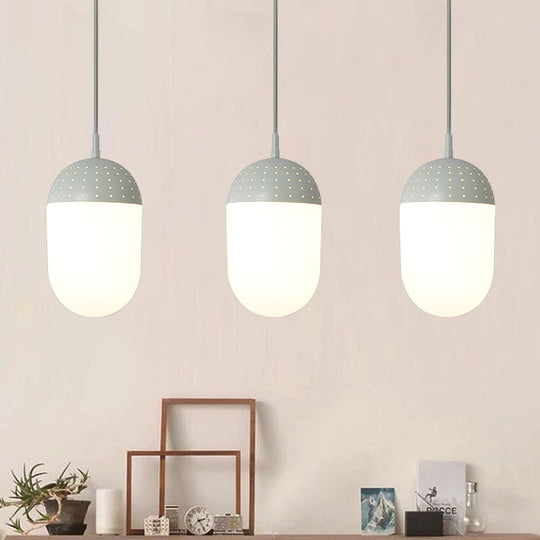 Addison - Nordic Globe/Ellipse Suspension Light With Opal White Glass Shade Metal 1