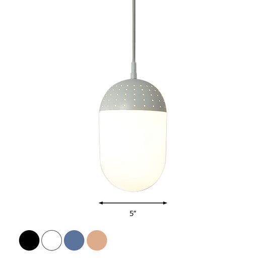 Addison - Nordic Globe/Ellipse Suspension Light With Opal White Glass Shade Metal 1