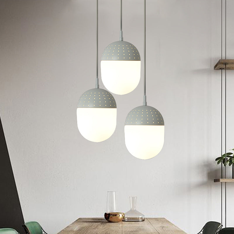 Addison - Nordic Globe/Ellipse Suspension Light With Opal White Glass Shade Metal 1