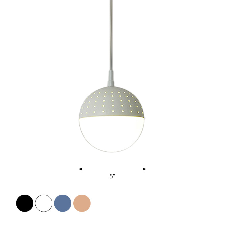 Addison - Nordic Globe/Ellipse Suspension Light With Opal White Glass Shade Metal 1