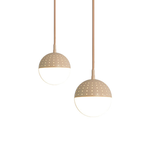 Addison - Nordic Globe/Ellipse Suspension Light With Opal White Glass Shade Metal 1