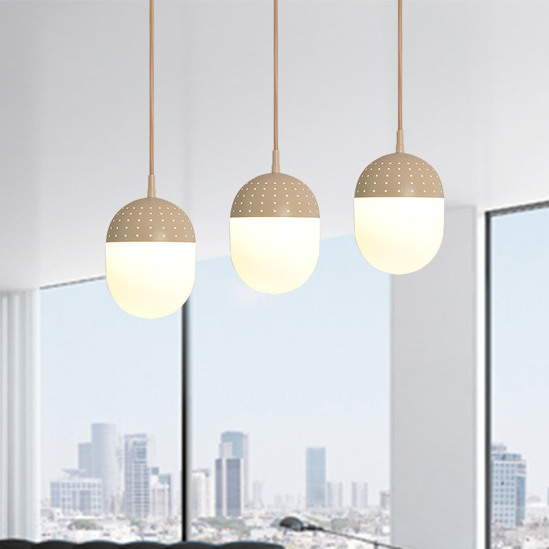 Addison - Nordic Globe/Ellipse Suspension Light With Opal White Glass Shade Metal 1