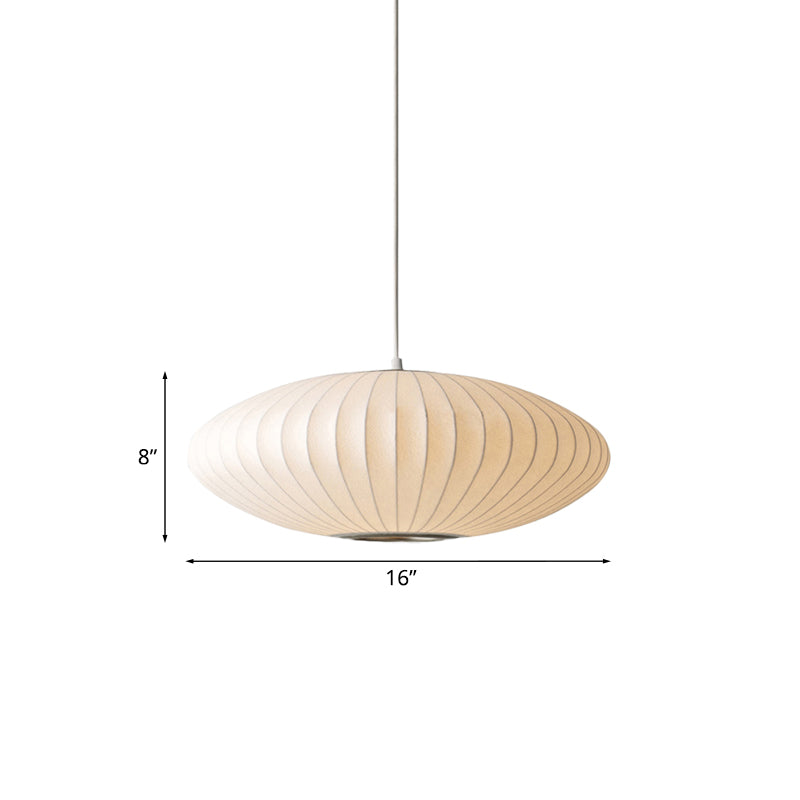 Ankaa - Modernist Fabric Hanging Ceiling Light: 16/19.5/23.5W Saucer White