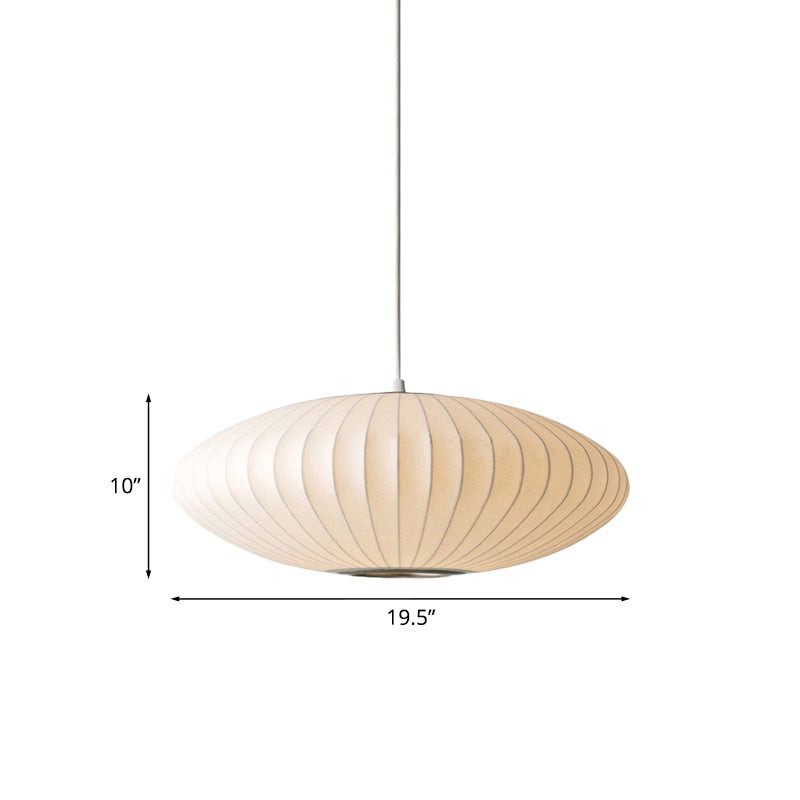 Ankaa - Modernist Fabric Hanging Ceiling Light: 16/19.5/23.5W Saucer White