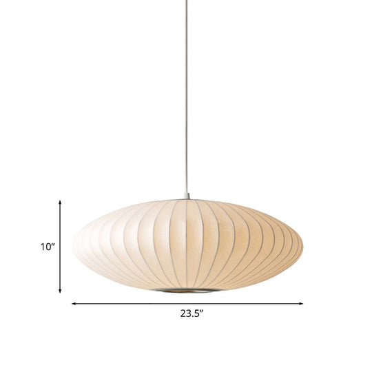 Ankaa - Modernist Fabric Hanging Ceiling Light: 16/19.5/23.5W Saucer White