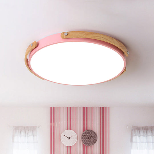 Macaron - Style Acrylic Circular Led Flush Ceiling Light - Stylish Lamp For Kid’s Bedroom And