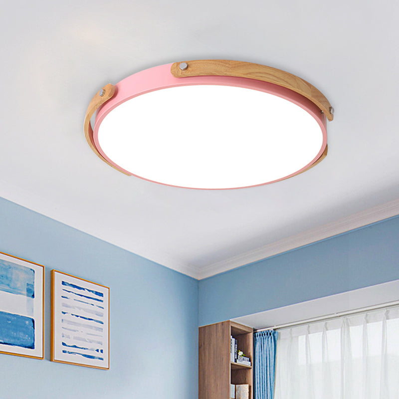 Macaron - Style Acrylic Circular Led Flush Ceiling Light - Stylish Lamp For Kid’s Bedroom And