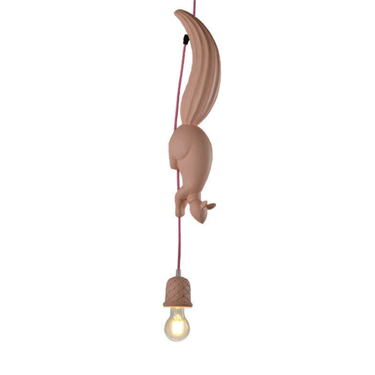 Bunda - Pinecone Warehouse Shape Hanging Lamp 1 Light Resin Ceiling Pendant In White/Pink/Blue With