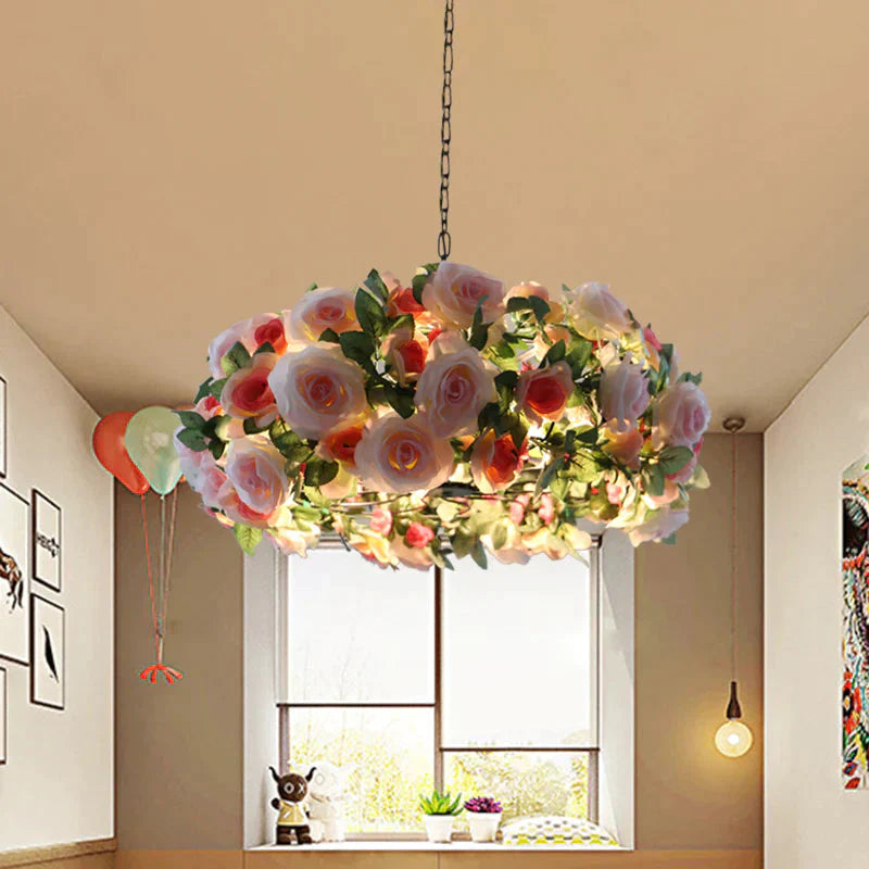 Black Sputnik Pendant Chandelier Industrial Metal 5 Heads Living Room Hanging Light Fixture With