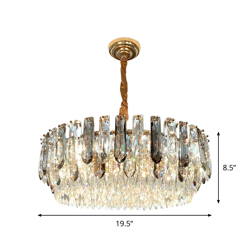 Modern 9 Heads Crystal Round Living Room Chandeliers