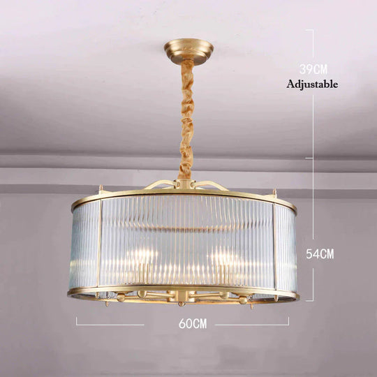 Fashion American Luxury Restaurant Bedroom Copper Chandelier D600*H540Mm Pendant