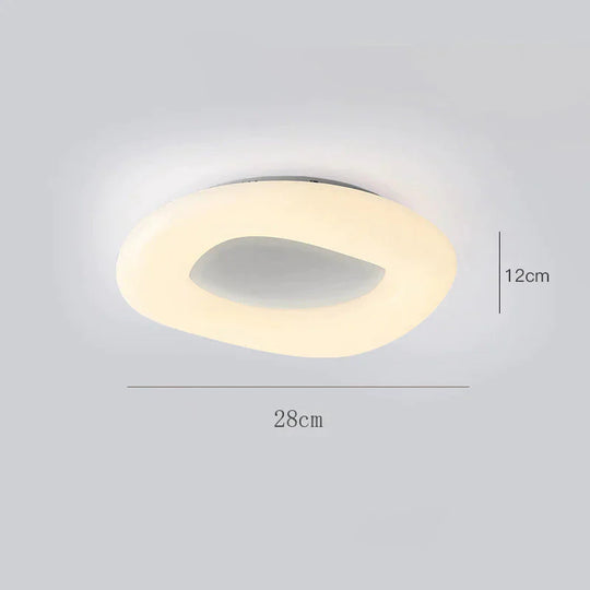 Donut Ceiling Lamp Modern Minimalist Bedroom Ring Creative Living Room White / Dia28Cm Tri - Color