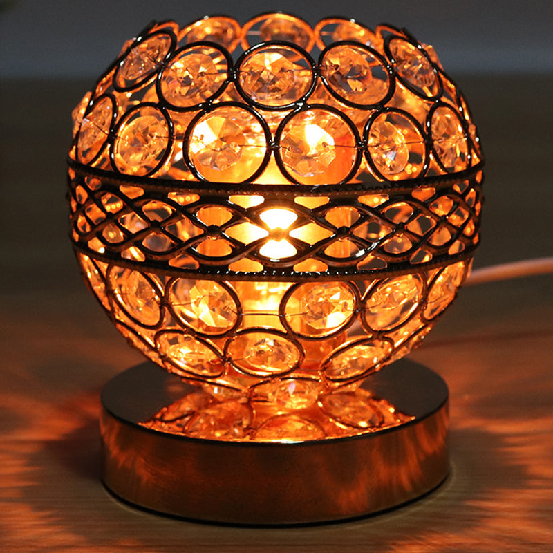 Grace - Golden Crystal Globe Night Light With Aromatherapy Plate