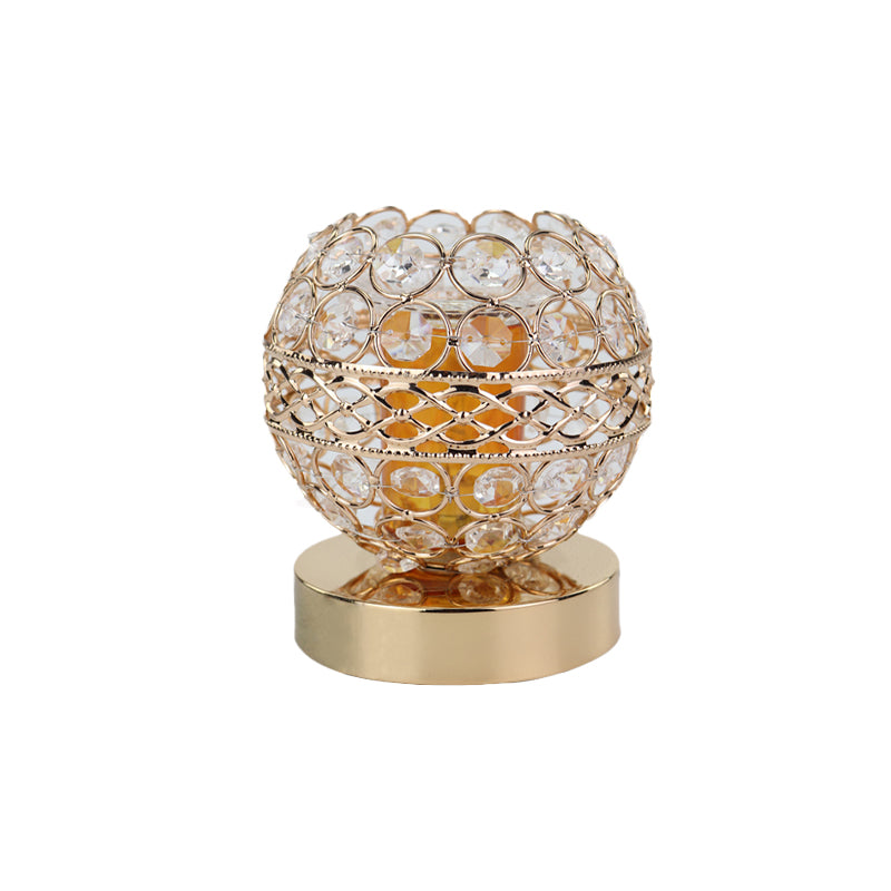 Grace - Golden Crystal Globe Night Light With Aromatherapy Plate