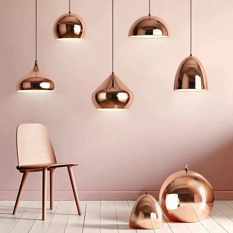 Nordic Modern Simple Gold Round Single - Headed Restaurant Chandelier Pendant