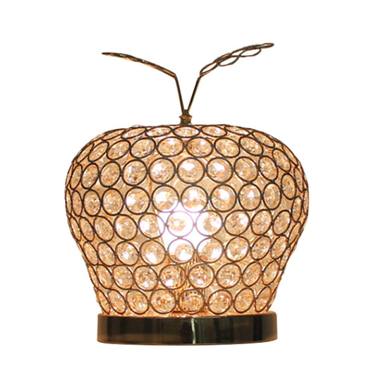 Caterina - Modern Crystal Apple Night Stand Lamp Creative 1 - Light Hotel Table Lighting In Silver