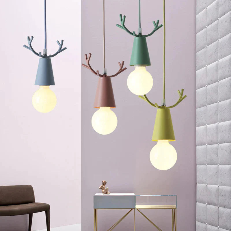 Nordic Colored Elk Lamp Personality Coffee Restaurant Milk Tea Shop Balcony Bedroom Macalon Ins