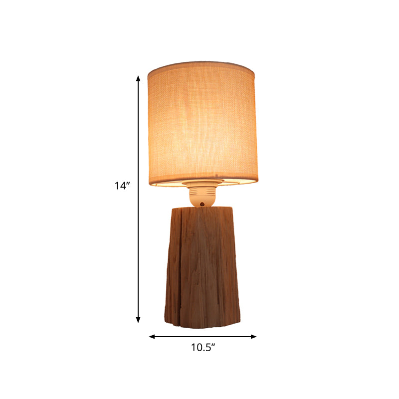 Azmidiske - Classic Style Cylinder Bedroom Night Light With Fabric Shade 1
