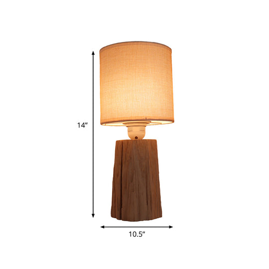 Azmidiske - Classic Style Cylinder Bedroom Night Light With Fabric Shade 1
