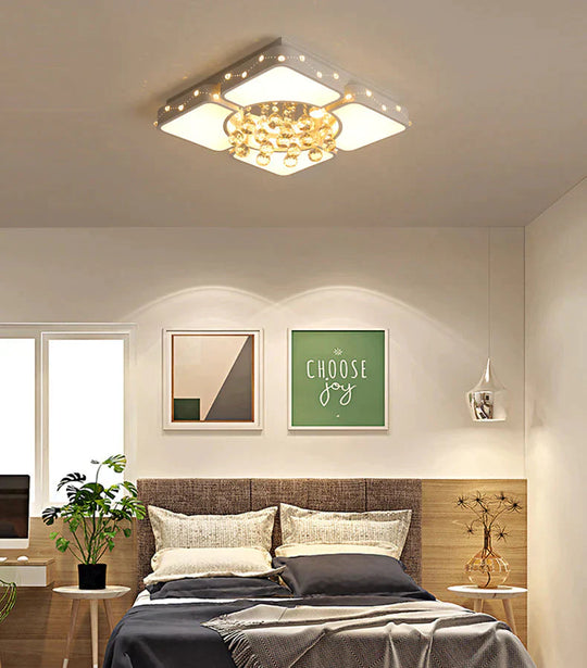 Living Room Lamp Luxury Crystal Creative Restaurant Bedroom Atmosphere Household Square Ceiling