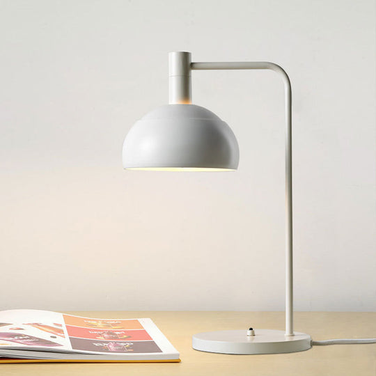 Noémie - Modern Metallic Domed Reading Book Light Minimalist 1 Head White/Black Finish Table Lamp