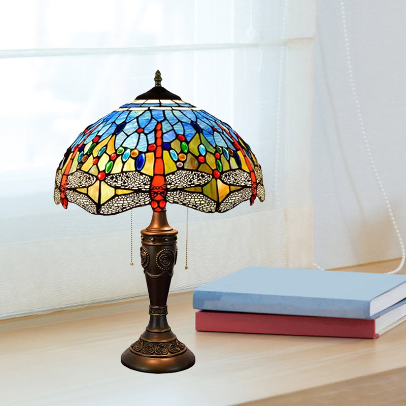 Daniela - Dragonfly Jeweled Table Lamp Mediterranean Inspired Nightstand Light