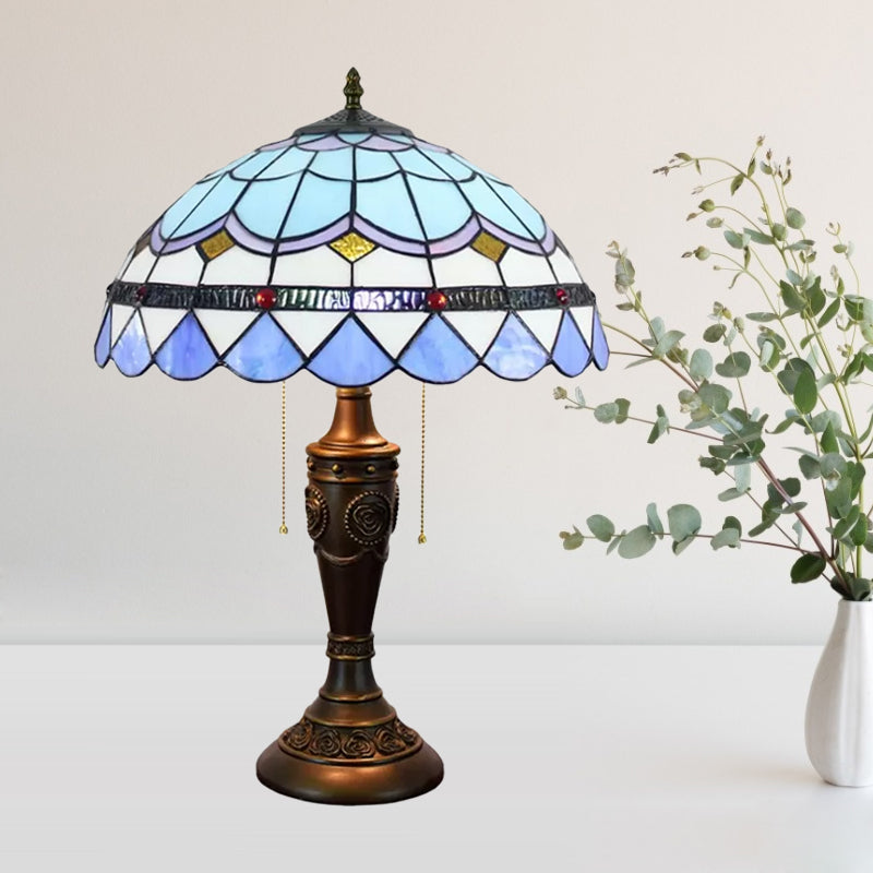 Silvia - Mediterranean Style Table Lamp Blue - White