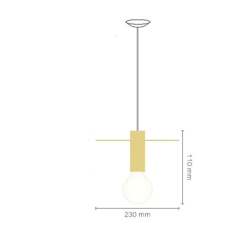 Nordic Creative Restaurant Chandelier Single Simple Personality Window Lighting Golden Single Head