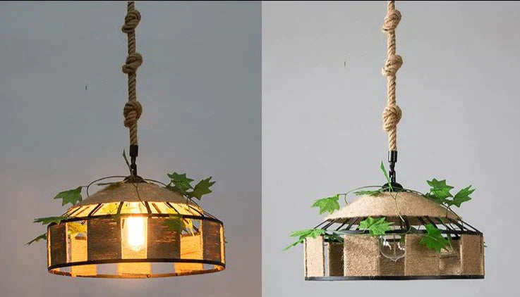 Hemp Rope Lamp Retro Creative Personality American Rural Small Chandelier Pendant