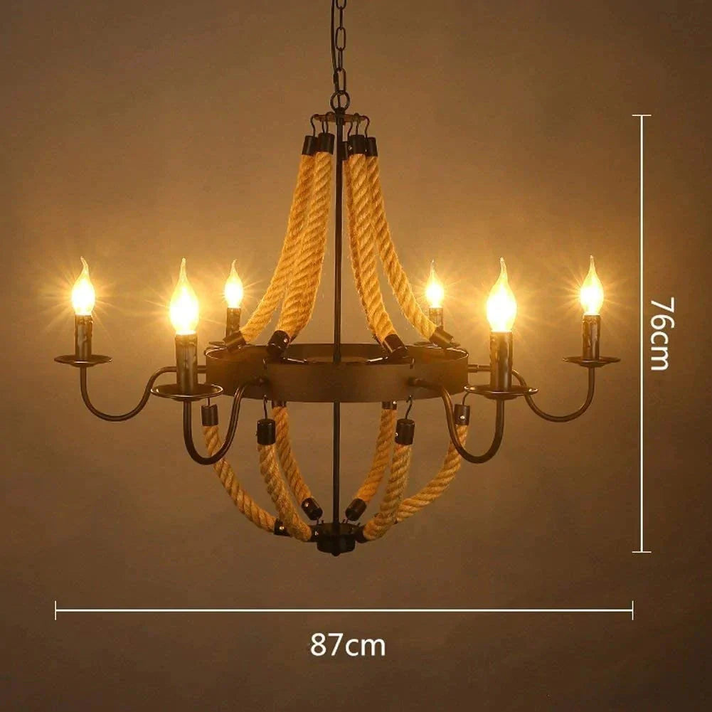 American Country Loft Vintage Big Wooden Beads Hang Pendant Lamp E27 E14 Led Lights Modern For