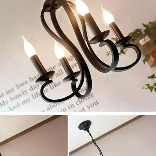 Creative Simple Candle Lamp Personalized Iron Art Living Room Dining Bedroom Clothing Store Style