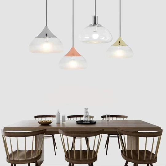 Glass Chandelier Art Minimalist Restaurant Modern Kitchen Dining Room Bar Pendant
