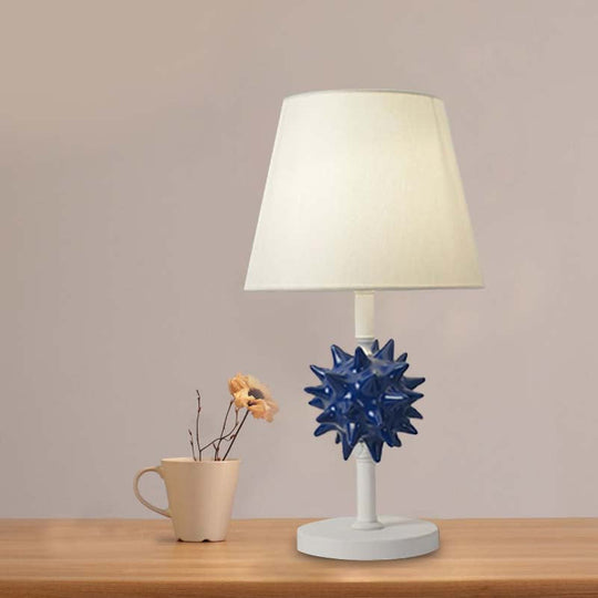 Nora - Sea Resin Urchin Night Table Lamp Cartoon Single Bulb Sky Blue/Gold/Dark Blue Nightstand