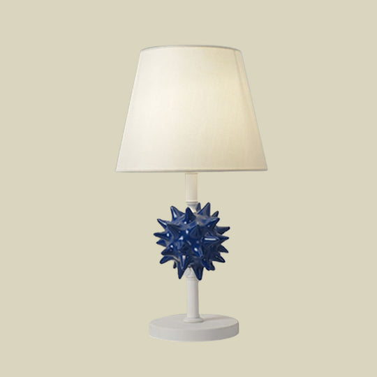 Nora - Sea Resin Urchin Night Table Lamp Cartoon Single Bulb Sky Blue/Gold/Dark Blue Nightstand
