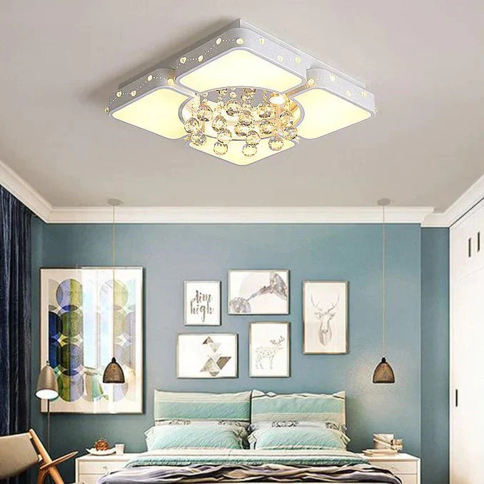 Living Room Lamp Luxury Crystal Creative Restaurant Bedroom Atmosphere Household Square Ceiling