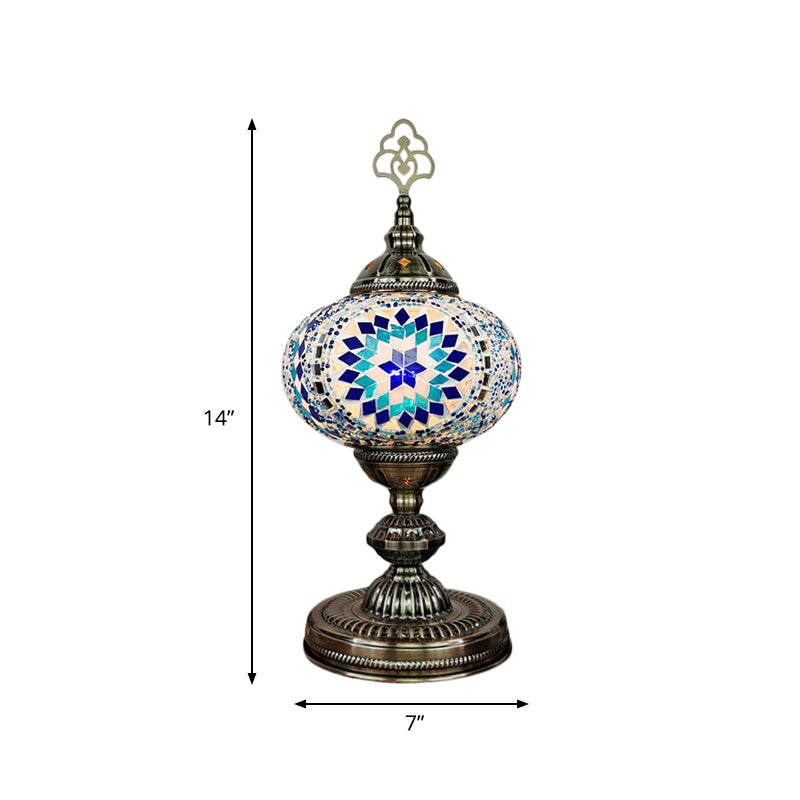 Caroline - Moroccan Oblong Night Light Stained Art Glass Lamp
