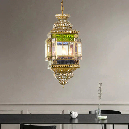 Cutout Restaurant Pendant Chandelier Arab Metal 3 Lights Brass Hanging Light Fixture
