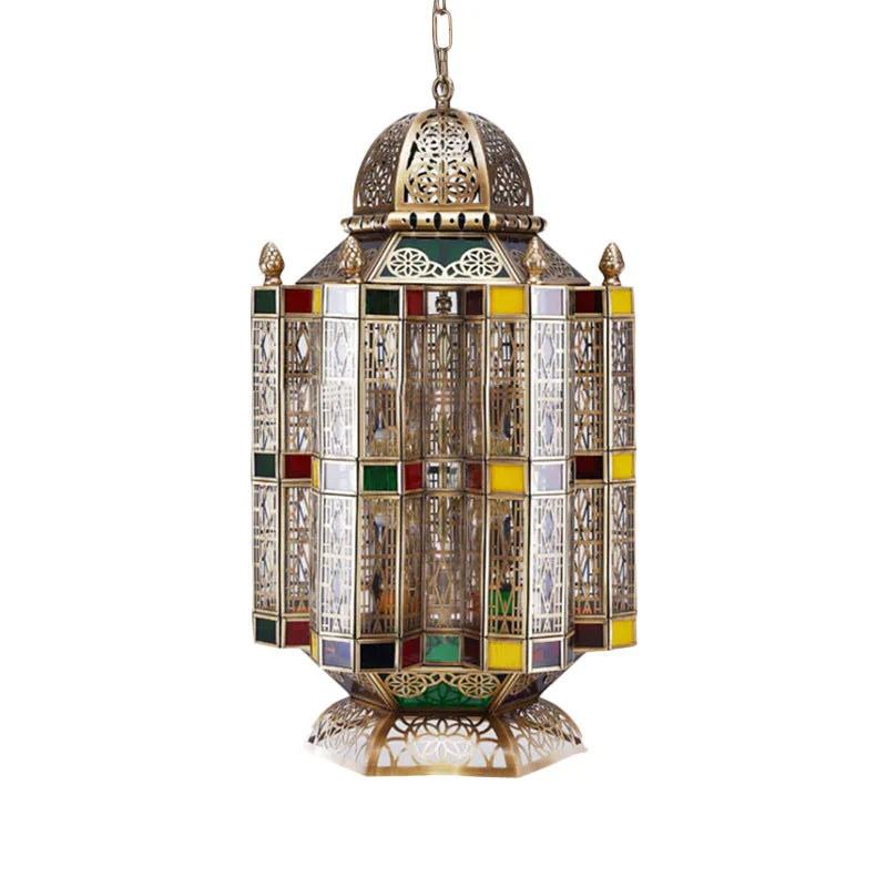 Geometric Restaurant Hanging Pendant Art Deco Metal 6 - Light Brass Chandelier Lighting Fixture