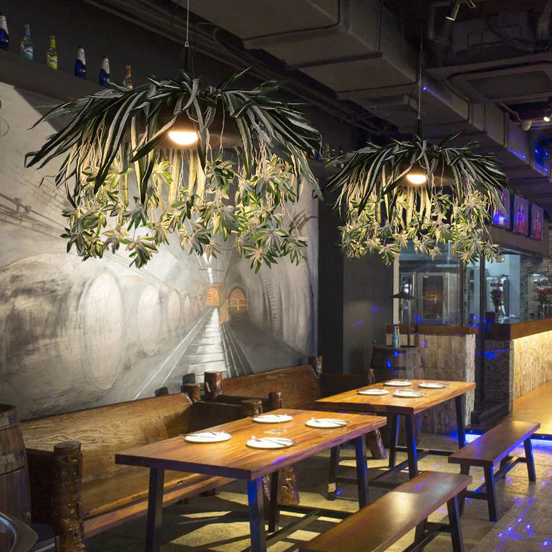Nordic Chandelier Personality Plant Decorative Lights Restaurant Bar Retro Hot Pot Clothing Store